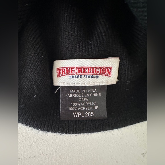 True Religion Beanie Hat Scully Toboggin Black - Picture 3 of 3